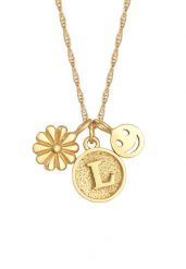 Elli Damski wisiorek Kwiatowy Uśmiechnięty Dysk Litera L w srebrze próby 925 Sterling Silver Naszyjniki 1 ct. Szare naszyjniki damskie Elli, srebrne. Za 223.99 zł.