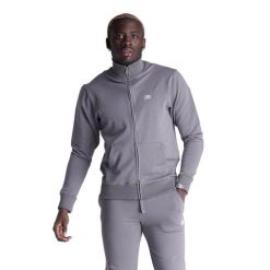 Bluza z bawełna z zamek błyskawiczny na czas wolny. Szare bluzy bez kaptura męskie LEONE 1947 APPAREL, bez wzorów, z bawełny, sportowe, bez kołnierzyka, bez ramiączek. W wyprzedaży za 134.59 zł.