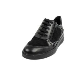 Womens/Ladies Emma Leather Lace Up Trainers. Czarne obuwie trekkingowe damskie Scholl. Za 269.99 zł.
