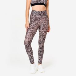 Legginsy fitness damskie Domyos. Czarne legginsy damskie DOMYOS, l, bez wzorów, z elastanu. Za 59.99 zł.