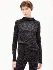 ARMEDANGELS koszulka z długim rękawem - Calunaa Zebraraa Kobiety Bawełna czarny|szary, XS. Czarne t-shirty damskie ARMEDANGELS, xs, bez wzorów, z bawełny, bez kołnierzyka. Za 169.95 zł.