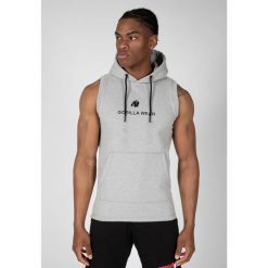 Lincoln Bluza z kapturem bez rękawów - Szary. Szare bluzy sportowe męskie GORILLA WEAR, bez wzorów, sportowe, bez kołnierzyka, bez ramiączek. Za 212.00 zł.