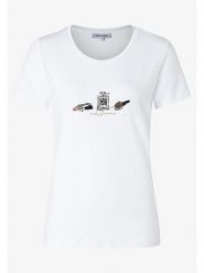 More & More Koszulka w kolorze białym rozmiar: 44. Białe bluzki damskie MORE & MORE, bez wzorów, z bawełny, bez kołnierzyka, bez ramiączek. Za 74.28 zł.