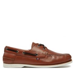 Półbuty Tommy Hilfiger. Brązowe półbuty męskie Tommy Hilfiger, bez zapięcia. Za 369.99 zł.