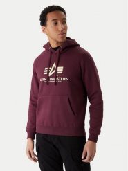 Alpha Industries Bluza Basic 178312 Bordowy Regular Fit. Czerwone bluzy bez kaptura męskie Alpha Industries, m, z bawełny. Za 299.99 zł.