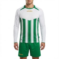 Mężczyzna Trening Koszulka Długie Rękawy Poliester Biało-Zielony Model. Białe t-shirty sportowe męskie Legea, l, z bawełny, bez ramiączek, do biegania. Za 80.00 zł.