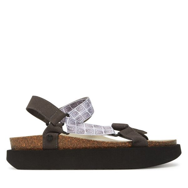 Sandały Genuins. Czarne sandały damskie Genuins, bez wzorów, bez obcasa, na płaskiej podeszwie. Za 419.99 zł.