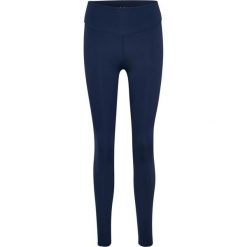 Damskie legginsy Hummel Pulse. Niebieskie legginsy sportowe damskie HUMMEL, bez wzorów, z podwyższonym stanem, na fitness i siłownię. Za 240.50 zł.