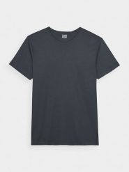 4F T-shirt regular z nadrukiem męski - szary S. Szare t-shirty męskie 4f, m, bez wzorów, z bawełny, bez kołnierzyka. W wyprzedaży za 39.99 zł.