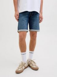 Jack & Jones Szorty dżinsowe "Rick" w kolorze niebieskim rozmiar: S. Niebieskie szorty męskie Jack & Jones, z jeansu, bez kołnierzyka. Za 100.52 zł.