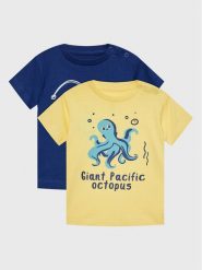 Zippy Komplet 2 t-shirtów ZBBAP0303 23016 Kolorowy Regular Fit. T-shirty chłopięce Zippy, bez wzorów, z bawełny, bez ramiączek. Za 59.99 zł.