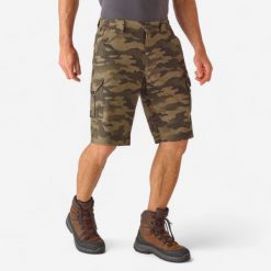 Bermudy outdoor Solognac 500 camo. Brązowe szorty męskie SOLOGNAC, bez wzorów, z bawełny, sportowe. Za 79.99 zł.