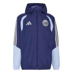Kurtka Przeciwdeszczowa Ajax Amsterdam 2026/27. Niebieskie kurtki męskie Adidas, xl, bez wzorów, z materiału, sportowe, bez kaptura. Za 429.50 zł.