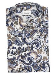 Eterna Koszula - Modern fit - w kolorze biało-niebiesko-beżowym rozmiar: 38. Białe koszule męskie Eterna, bez wzorów, z bawełny, bez kołnierzyka, bez ramiączek. Za 92.42 zł.
