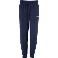 Spodnie dresowe Uhlsport woven. Niebieskie spodnie dresowe męskie UHLSPORT, bez wzorów, z dresówki. W wyprzedaży za 179.00 zł.