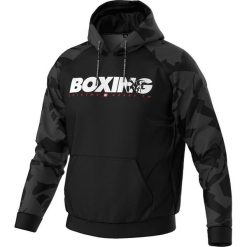 Bluza sportowa męska Extreme Hobby BOLD BOXING poliestrowa z Kapturem. Czarne bluzy sportowe męskie EXTREME HOBBY, bez wzorów, z poliesteru, sportowe, bez kołnierzyka, bez ramiączek. Za 259.00 zł.