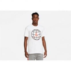 Koszulka sportowa męska Nike Air Jordan Winter Utility Mountainside. Białe t-shirty sportowe męskie Nike, m, z bawełny, bez ramiączek, na fitness i siłownię. Za 178.40 zł.