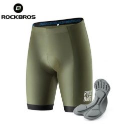 Męskie spodenki rowerowe z oddychającą wkładką 3D ROCKBROS. Szare szorty męskie ROCKBROS, na lato, bez wzorów, z elastanu. Za 145.76 zł.