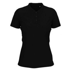 Damska Koszulka Polo Ze Stretchem. Czarne bluzki damskie Stedman, bez wzorów, bez kołnierzyka, bez ramiączek. Za 106.99 zł.