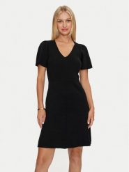 DKNY Sukienka codzienna DD4EN992 Czarny Slim Fit. Czarne sukienki damskie DKNY, na co dzień, s, bez wzorów, z bawełny, bez kołnierzyka, bez ramiączek, proste. Za 379.99 zł.