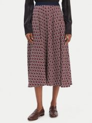 Tommy Hilfiger Spódnica trapezowa WW0WW49373 Bordowy Regular Fit. Czerwone spódniczki damskie Tommy Hilfiger, bez wzorów, z wiskozy, trapezowe. Za 459.99 zł.