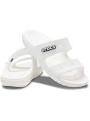Crocs Klapki "Classic" w kolorze białym rozmiar: 39/40. Białe klapki damskie Crocs, bez wzorów, bez obcasa. Za 79.03 zł.
