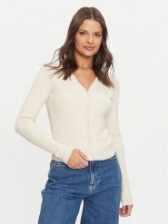Tommy Jeans Kardigan Essential DW0DW18682 Brązowy Slim Fit. Brązowe kardigany damskie Tommy Jeans, s, bez wzorów, z jeansu. Za 409.99 zł.