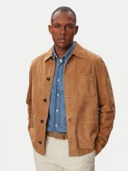 Tommy Hilfiger Kurtka skórzana MW0MW44296 Brązowy jasny Regular Fit. Brązowe kurtki męskie Tommy Hilfiger, m, bez wzorów, ze skóry, bez kaptura. Za 2,089.00 zł.