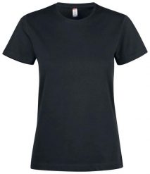 Clique Premium Fashion-T Women – Premium T-shirt 100% bawełna. Czarne t-shirty damskie CLIQUE, xs, bez wzorów, z bawełny, bez kołnierzyka. Za 116.19 zł.
