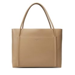 Torebka Calvin Klein. Brązowe shopper bag damskie CALVIN KLEIN, bez wzorów, bez dodatków. Za 409.99 zł.