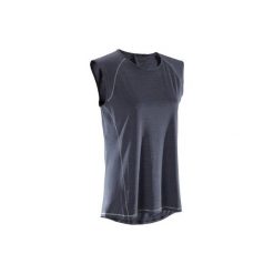 Koszulka bezszwowa do jogi damska. Czarne t-shirty damskie DOMYOS, s, bez wzorów, z elastanu, bez kołnierzyka. W wyprzedaży za 24.99 zł.