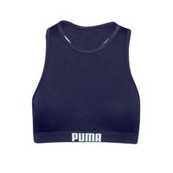Góra od bikini Puma, racerback, granatowa. Niebieskie bikini damskie Puma, bez wzorów. Za 173.99 zł.