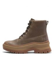 Timberland Skórzane kozaki zimowe "Roxie Lane" w kolorze ciemnobrązowym rozmiar: 38,5. Brązowe kozaki damskie Timberland, bez obcasa. Za 433.83 zł.