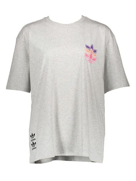 Adidas Koszulka "TEE" w kolorze szarym rozmiar: 36. Szare bluzki damskie Adidas, bez wzorów, z bawełny, bez kołnierzyka, bez ramiączek. Za 78.47 zł.