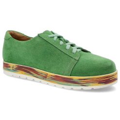 Półbuty damskie Annmex, sznurowane i na płaskie podeszwie, zielone, 8487. Zielone półbuty damskie Annmex, bez wzorów, bez obcasa, na płaskiej podeszwie. Za 219.00 zł.