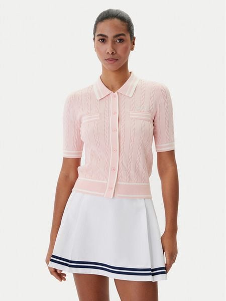 Guess Kardigan V6RR02 Z4652 Różowy Regular Fit. Czerwone kardigany damskie Guess, xxs, z aplikacjami, z wiskozy. Za 399.99 zł.