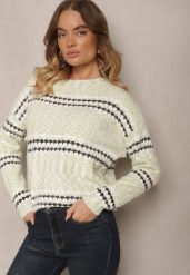 Jasnozielony Sweter z Bawełną w Paski Siadora. Zielone swetry klasyczne damskie Renee, z bawełny, bez kołnierzyka. Za 69.99 zł.