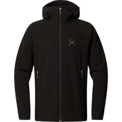 Kurtka przeciwdeszczowa męska Rosson Softshell Hood. Szare kurtki męskie Haglöfs, m, bez wzorów, z softshellu, bez kaptura. Za 690.00 zł.