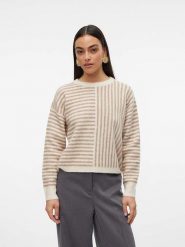 Vero Moda Sweter w kolorze beżowym rozmiar: XL. Brązowe swetry klasyczne damskie Vero Moda, xl, bez kołnierzyka. Za 61.60 zł.