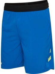 Spodenki treningowe Hummel Blaze Pro. Niebieskie szorty damskie HUMMEL, bez wzorów, z materiału, klasyczne, z standardowym stanem. Za 98.50 zł.