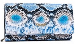Portfel wężowy 4U Cavaldi PX28-DNH-BL niebieski. Niebieskie portfele damskie 4U Cavaldi, bez wzorów, ze skóry. Za 49.99 zł.