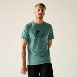 Męska koszulka z krótkim rękawem Escade z grafiką. Zielone t-shirty sportowe męskie Regatta, m, z poliesteru, bez ramiączek, do biegania. W wyprzedaży za 279.99 zł.