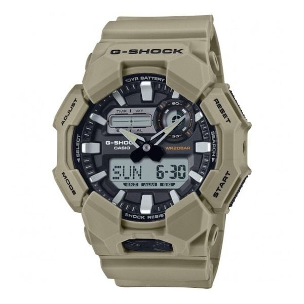 Zegarek Męski Casio G-Shock GA-010-5AER. Zielone, cyfrowe zegarki męskie Casio, szklane. Za 614.50 zł.