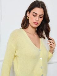 CXL by Christian Lacroix Kardigan w kolorze żółtym rozmiar: onesize. Żółte kardigany damskie CXL by Christian Lacroix, bez wzorów, z wełny. Za 173.99 zł.