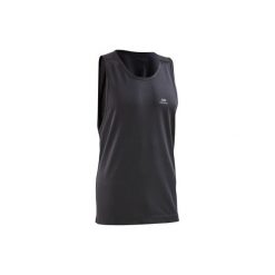 Koszulka do biegania bez rękawów RUN DRY męska. Czarne t-shirty sportowe męskie KALENJI, m, z materiału, bez ramiączek, do biegania. Za 19.99 zł.