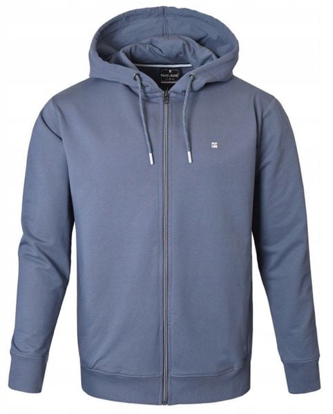 Wygodna Bluza Bawełniana - Pako Jeans - Szaro-Niebieska z Kapturem. Niebieskie bluzy z kapturem męskie Pako Jeans, l, z bawełny. Za 189.00 zł.