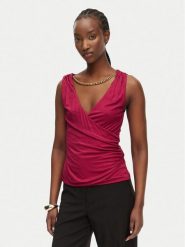 Marciano Guess Top G6GP11 K3617 Różowy Slim Fit. Czerwone topy damskie Marciano Guess, xl, z aplikacjami, z wiskozy, bez ramiączek. Za 357.99 zł.