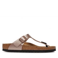 Japonki Birkenstock. Czerwone klapki damskie Birkenstock, bez wzorów, bez obcasa. Za 319.99 zł.