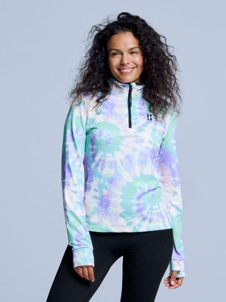 Bluza narciarska - Damska - Cabin Life - Tiedye. Fioletowe bluzy z kapturem damskie POEDERBAAS, xs, z elastanu. Za 242.82 zł.