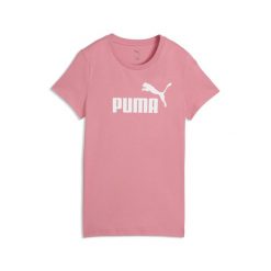 Damska koszulka z logo ESS No. 1 PUMA. Czerwone t-shirty damskie Puma, bez wzorów, bez kołnierzyka. Za 99.00 zł.